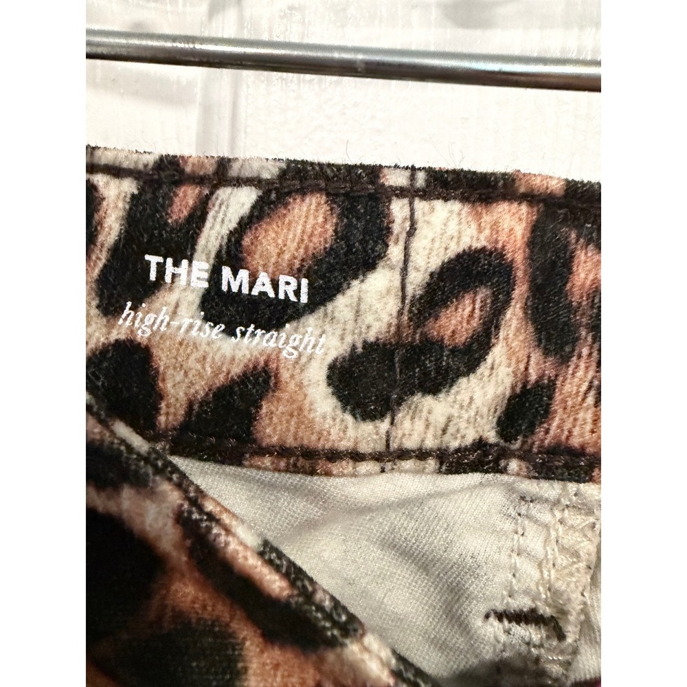 AG Adriano Goldschmied Size 29 The Mari High Rise Straight Leopard Jeans NEW NWT - Picture 2 of 7